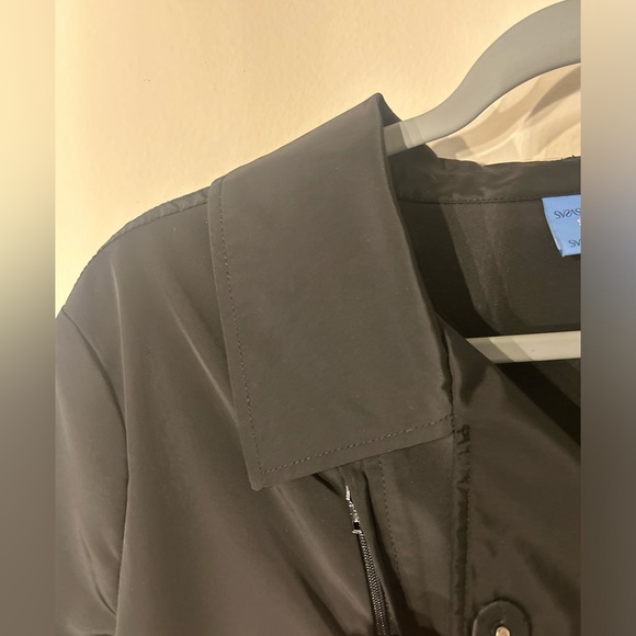 Simply Vera Wang Black Rain Jacket Coat with pockets. Excellent Condition! - Picture 7 of 7